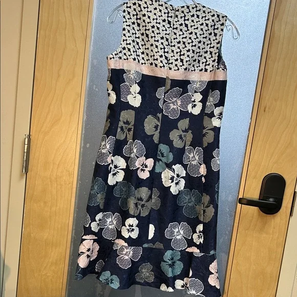 Karl Lagerfeld Navy Floral Midi Dress - Picture 3 of 3